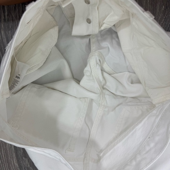 We The Free People White Denim Distressed Raw Edge Open Knee Button Fly Jeans 30 - Picture 10 of 16